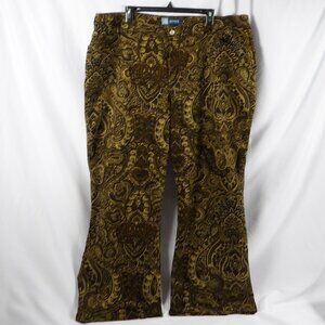 Avenue Blues Brown Print Patterned Jeans Size 24 EUC